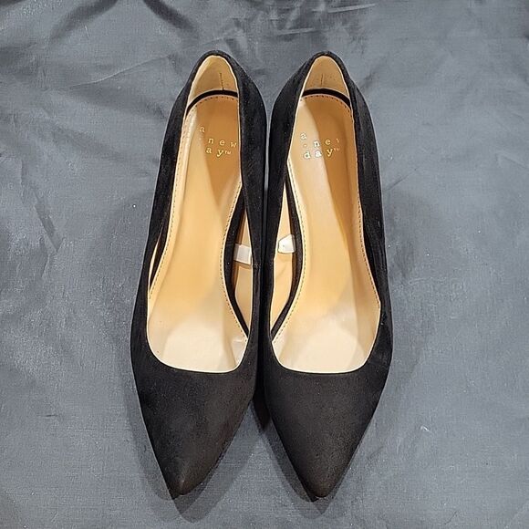 A.NEW DAY SUEDE POINTED TOE WOMEN"S SLIP-ON HIGH HEELS STILETTOS PUMP - Picture 2 of 16
